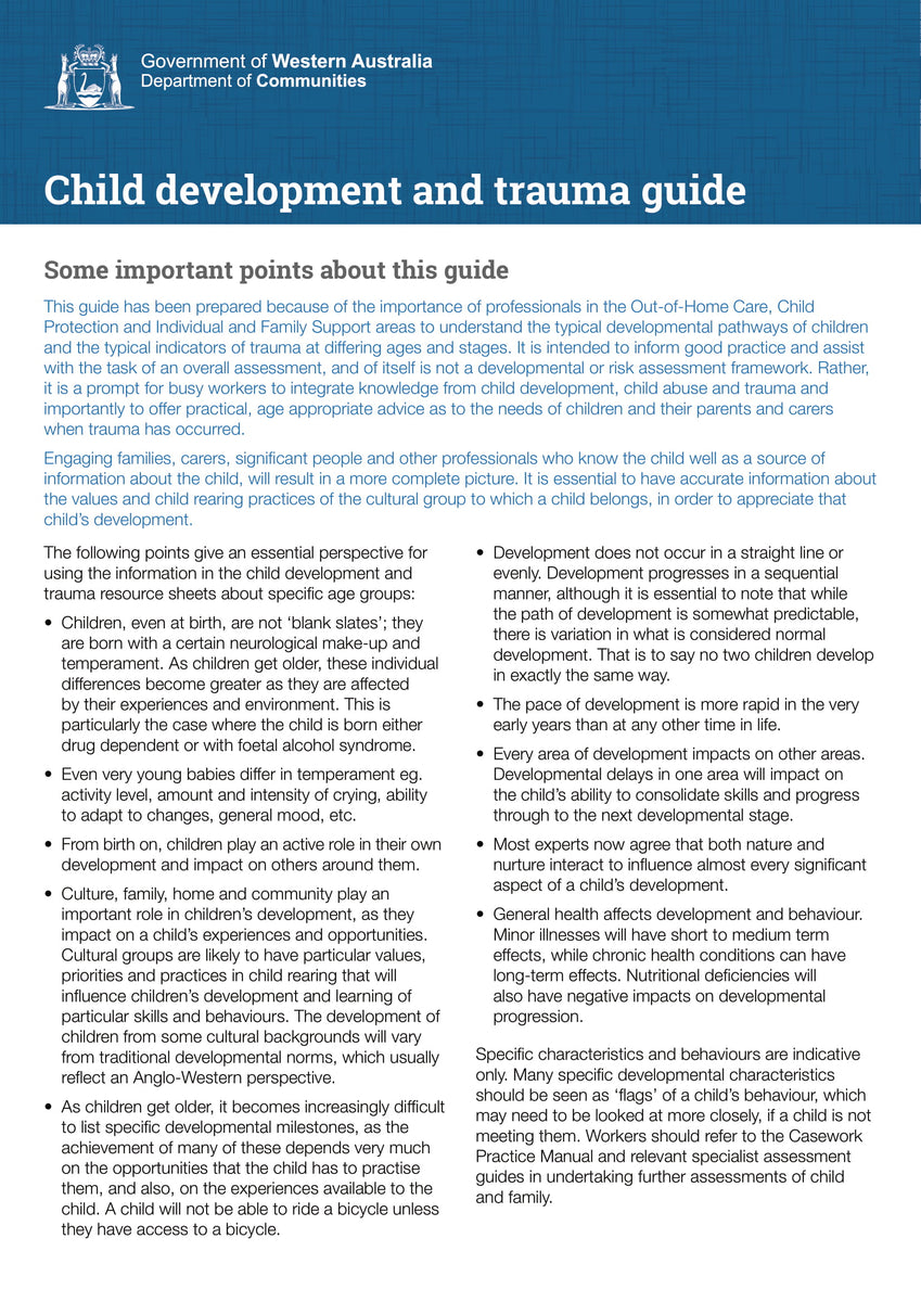 Guide to Developmental Trauma – Social Work Key