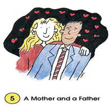 Load image into Gallery viewer, Example of a Kids Need Card by Mark Hamer A mother and a father