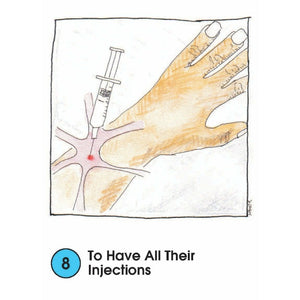 Example of a Kids Need Card by Mark Hamer to have all their injections