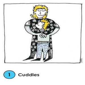 Example of a Kids Need Card by Mark Hamer cuddles