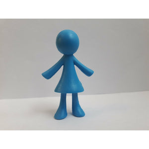 Blue female person from family set of 