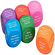 Load image into Gallery viewer, Foam Conversation Cubes multiple colors with white writing  