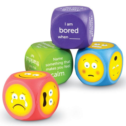 Foam emotion cubes with faces and  question dices