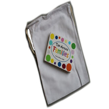 Load image into Gallery viewer, Talk About Families Cards on white cotton bag