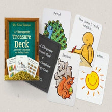 Load image into Gallery viewer, Examples of A Therapeutic Treasure Deck of Sentence Completion and Feelings Cards 